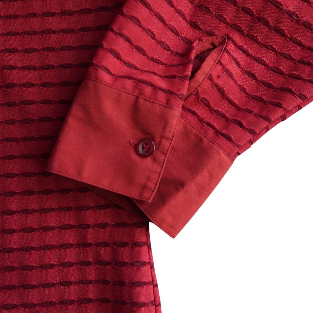 Notations Red Sheer Textured Zip Jacket Top 1X Officecore - Picture 6 of 9